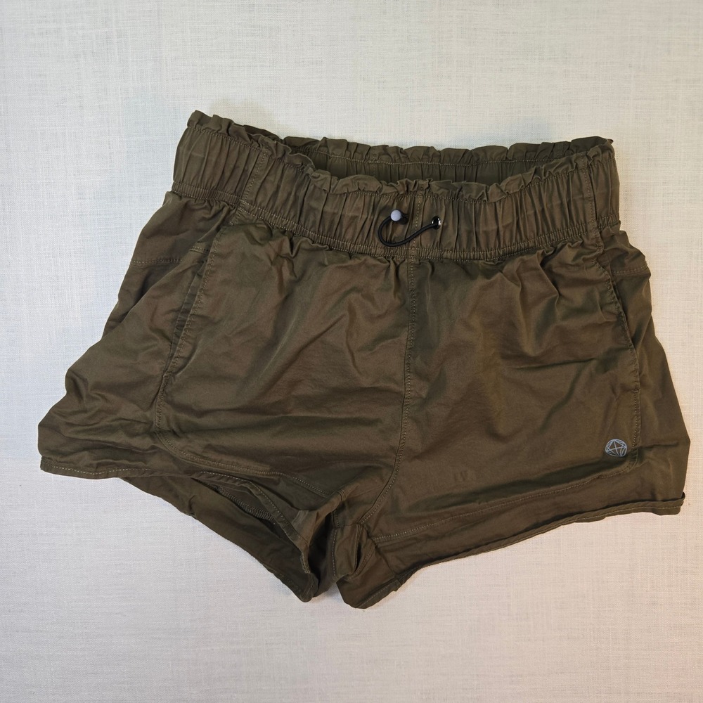 Mondetta Hiking Shorts Gorpcore Utility Activewear Olive Womens XS Green Elastic